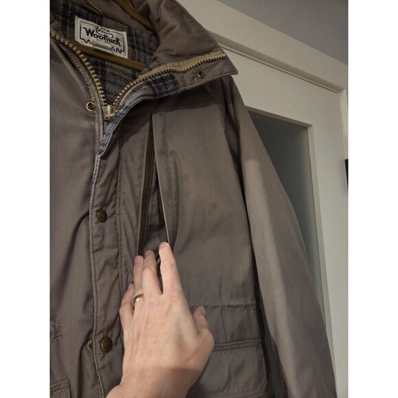 VTG Woolrich Woman Barn Chore Coat Wool Lined Plaid Sz L Parka USA MADE - Picture 7 of 16